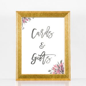 Cards & Gifts Floral Wedding Sign