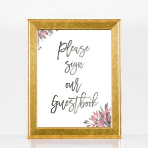 Guestbook Floral Wedding Sign