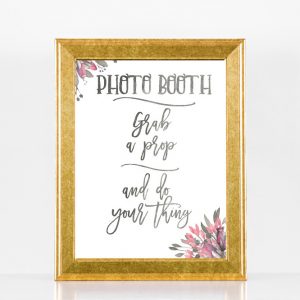 Photo Booth Floral Wedding Sign