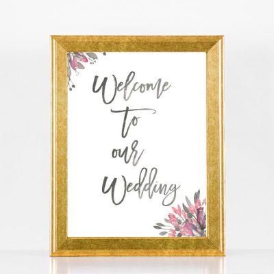 Welcome Floral Wedding Sign