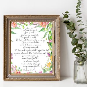 1 Corinthians 13:4-7 Tropical Plants Printable