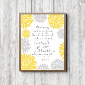 Joshua 1:9 Yellow Scripture Printable