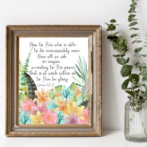 Ephesians 3:20-21 Flowers Scripture Printable