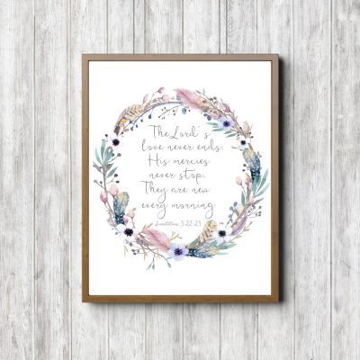 Lamentations 3:22-23 Wreath Scripture Printable