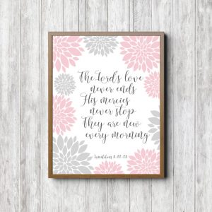 Lamentations 3:22-23 Pink Scripture Printable