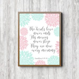 Lamentations 3:22-23 Pink & Mint Printable