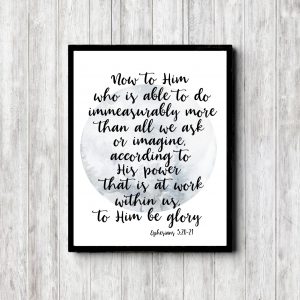 Ephesians 3:20-21 Foggy Trees Printable