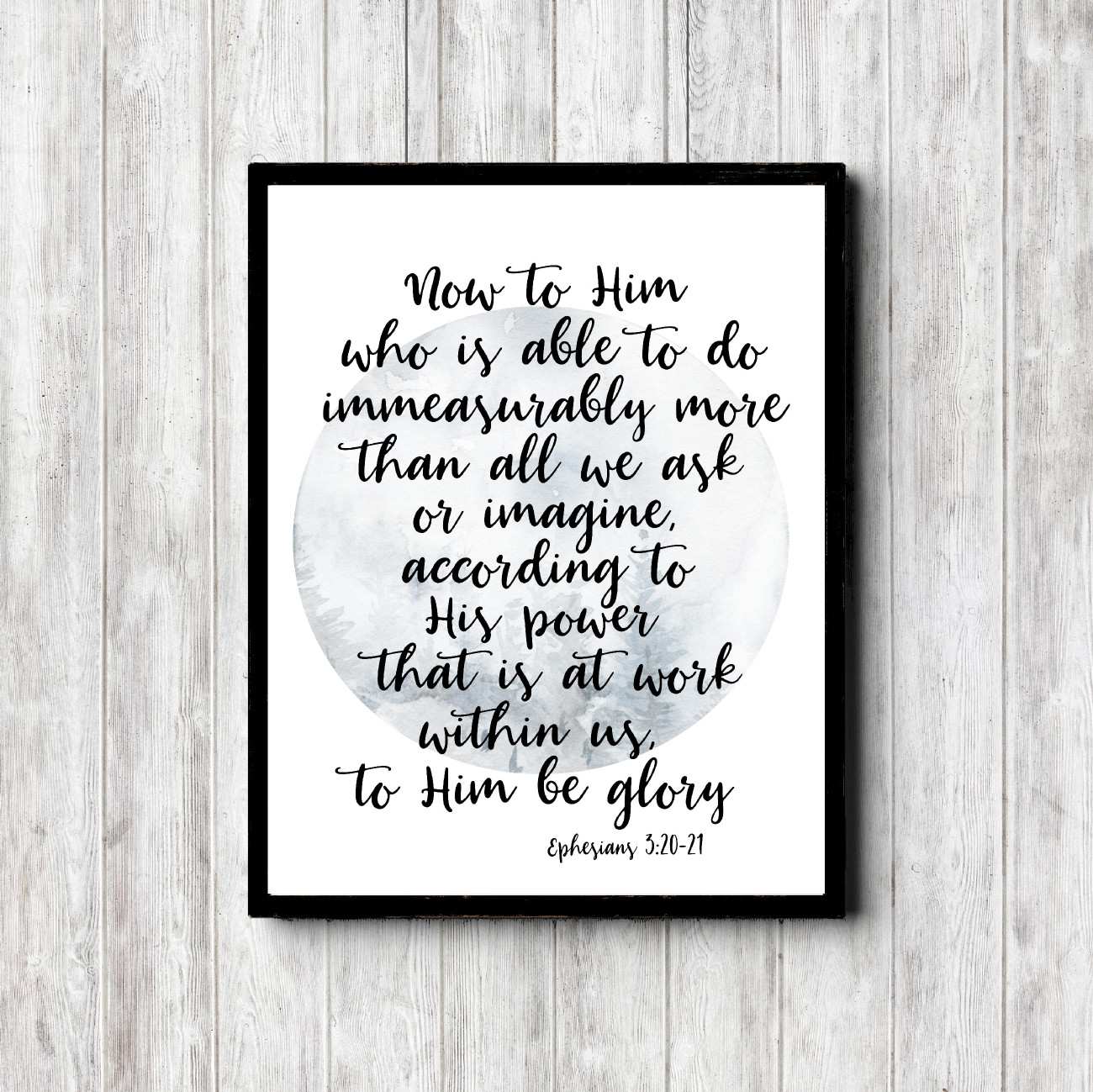 Ephesians 3:20-21 Foggy Trees Printable