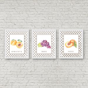 Printable Watercolor Fruit Posters Set