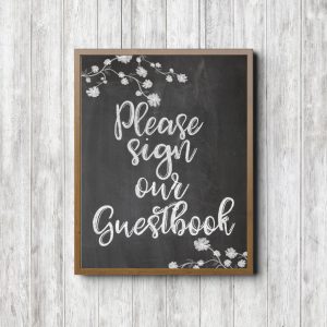 Guestbook Chalkboard Wedding Sign