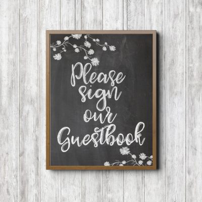 Guestbook Chalkboard Wedding Sign