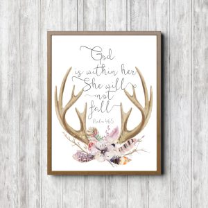 Psalm 46:5 Antlers Scripture Printable