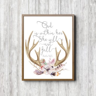 Psalm 46:5 Antlers Scripture Printable