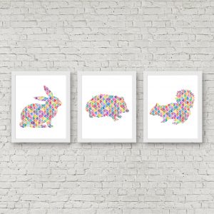 Small Animals Geometric Printable Set