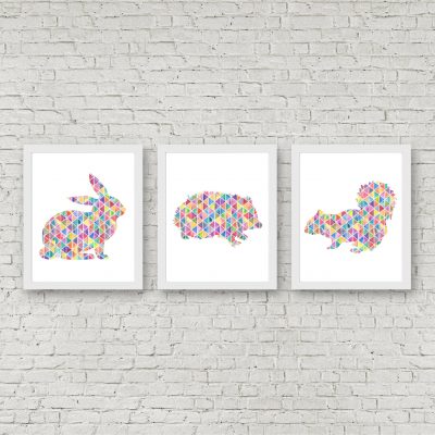 Small Animals Geometric Printable Set