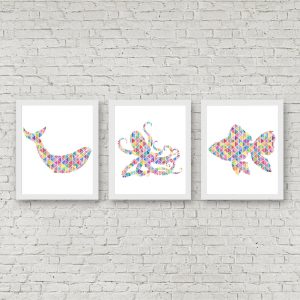 Geometric Ocean Life Printables