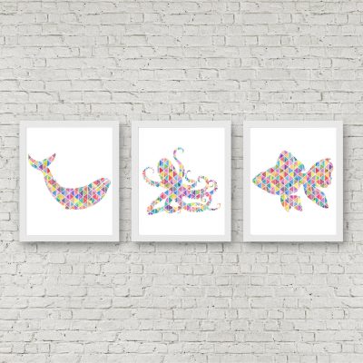 Geometric Ocean Life Printables