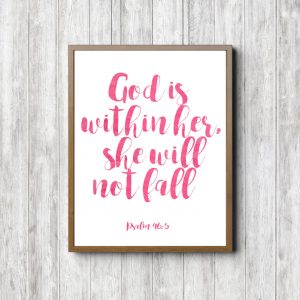 Psalm 46:5 Pink Scripture Printable