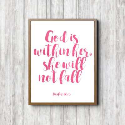 Psalm 46:5 Pink Scripture Printable