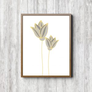 Gray & Yellow Flower Petals Printable