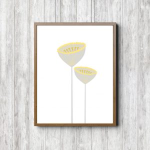 Printable Gray Pincushion Flowers