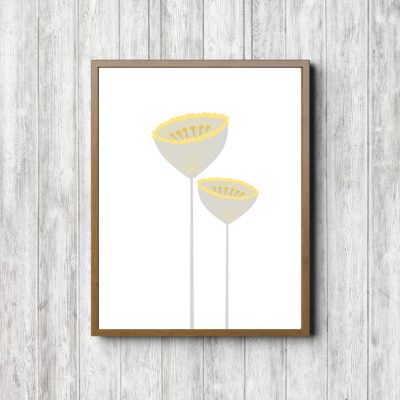 Printable Gray Pincushion Flowers