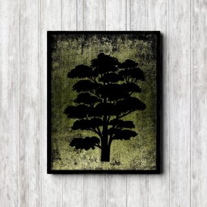 Printable Green Tree Silhouette