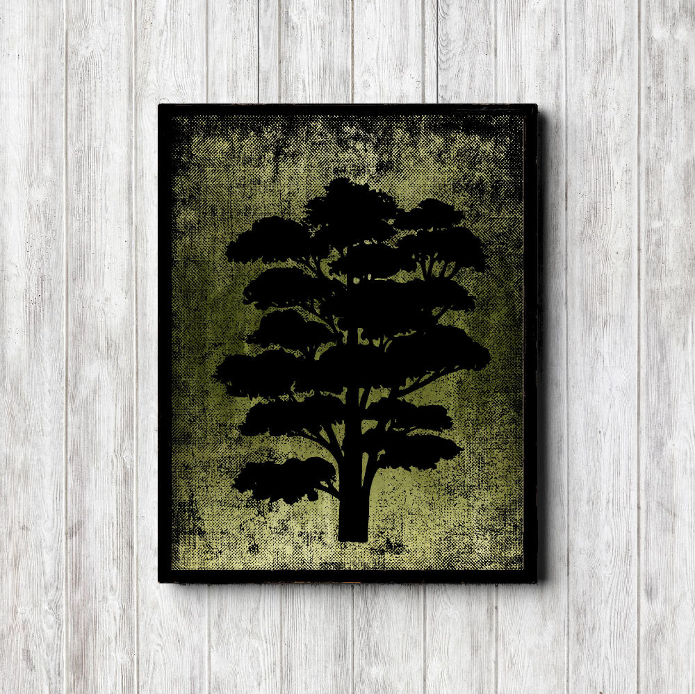 Printable Green Tree Silhouette