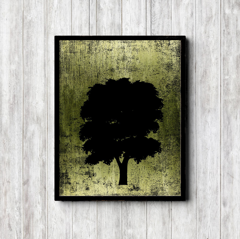 Green Tree Silhouette Printable