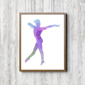 Multi-color Watercolor Gymnast Printable