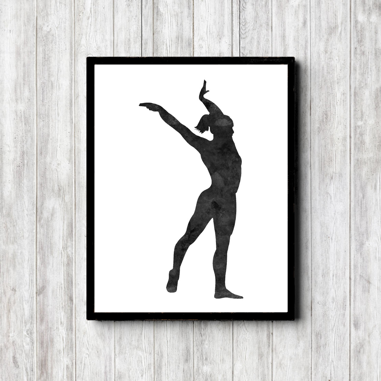 Black Watercolor Gymnast Printable