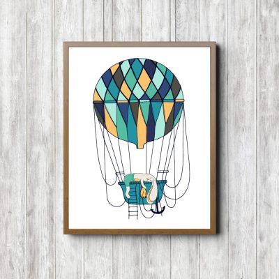 Hot Air Balloon Bunny Printable