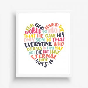 John 3:16 Kids Room Printable