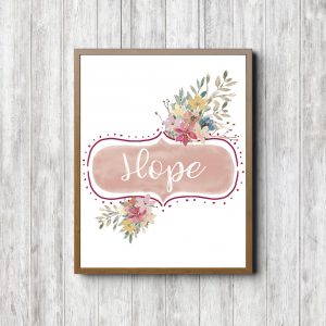 Hope Banner - Pink Floral Printable