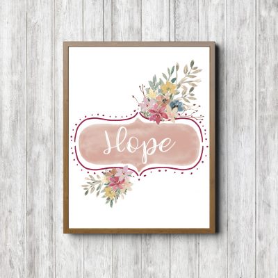 Hope Banner - Pink Floral Printable
