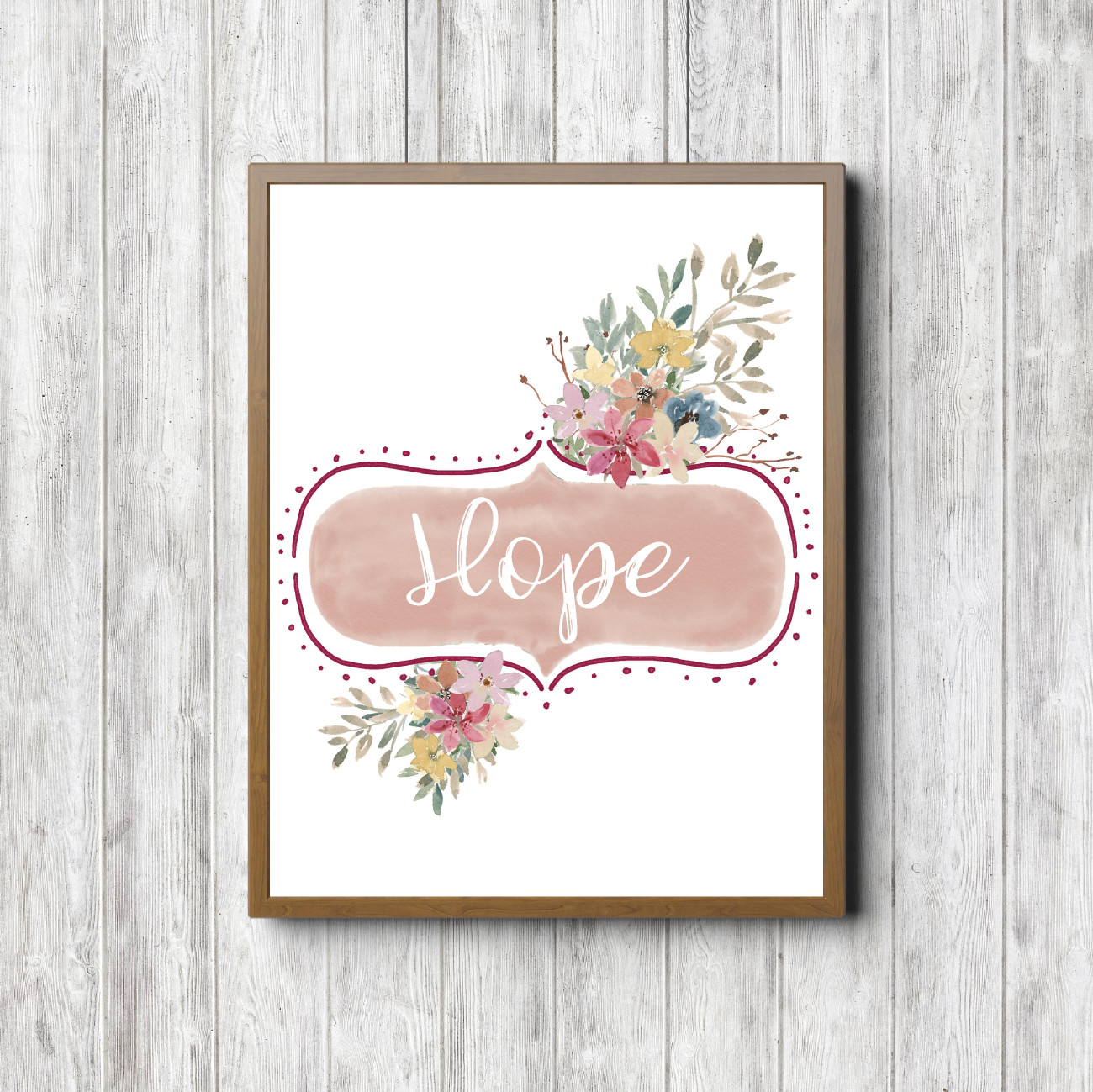 Hope Banner – Pink Floral Printable