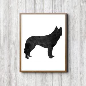 Watercolor Husky Silhouette Printable