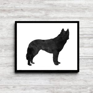 Watercolor Husky Printable Silhouette
