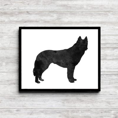 Watercolor Husky Printable Silhouette