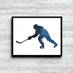 Blue Ice Hockey Player Printable
