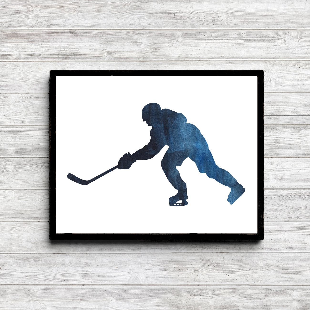 Blue Ice Hockey Player Printable