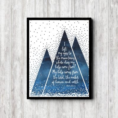 Psalm 121:1-2 Blue Scripture Printable
