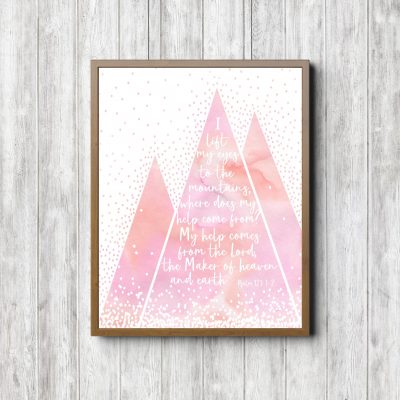 Psalm 121:1-2 Pink Scripture Printable