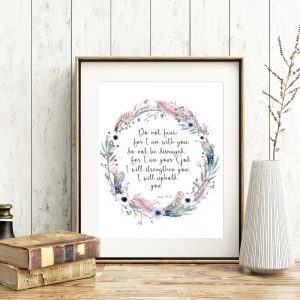 Isaiah 41:10 Feather Wreath Printable
