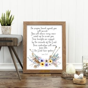 Isaiah 54:17 Tribal Floral Printable