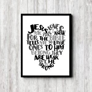 Jesus Loves Me Monotone Printable