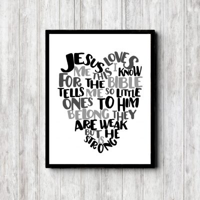 Jesus Loves Me Monotone Printable
