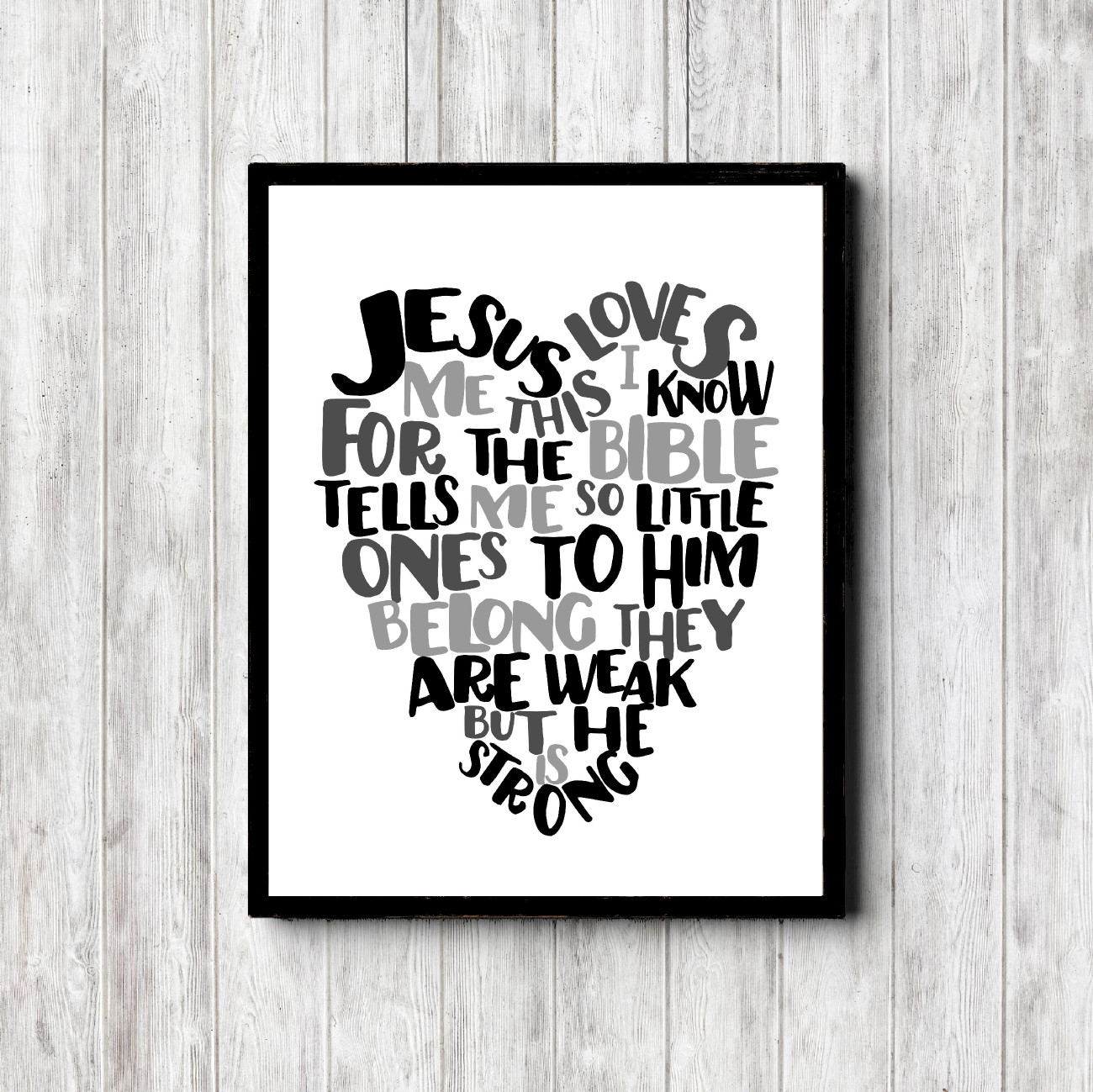 Jesus Loves Me Monotone Printable