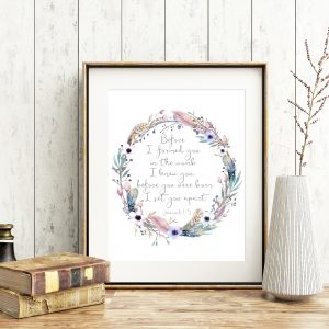 Jeremiah 1:5 Feathers Scripture Printable