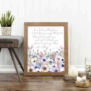 Jeremiah 29:11 Feathers & Flowers Printable
